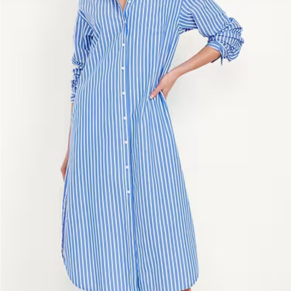 Old Navy - Striped Midi Shirt Dress